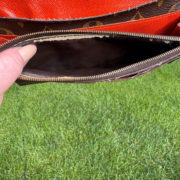 Louis Vuitton Brown Monogram Wallet with Orange Accents - Picture 12 of 13
